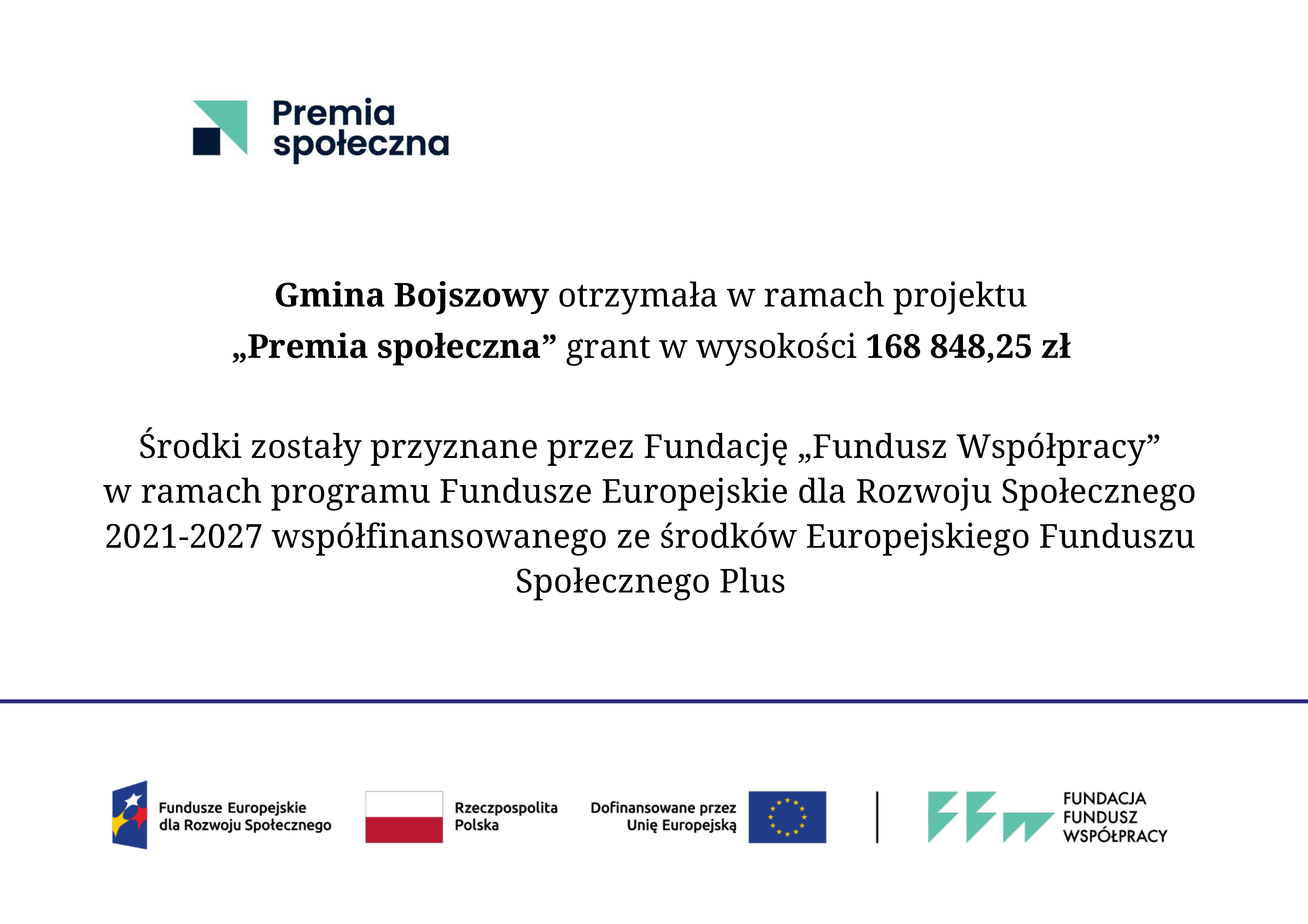 Plakat progrmau Premia Społeczna